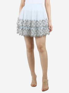 Christopher Kane Light blue tulle pleated mini skirt - size UK 8