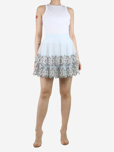 Christopher Kane Light blue tulle pleated mini skirt - size UK 8