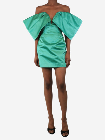 Sau Lee Green satin mini dress - size UK 6 Dresses Sau Lee 