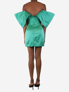 Sau Lee Sau Lee Green satin mini dress - size UK 6