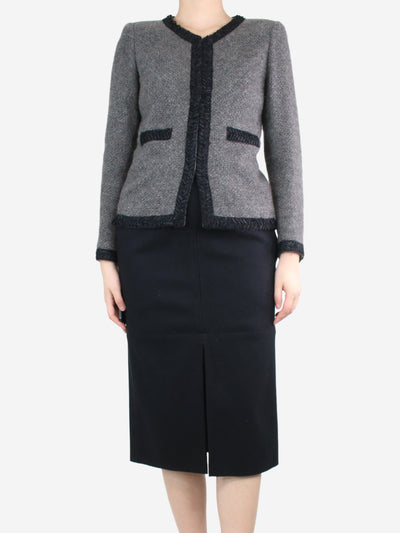 Grey tweed alpaca-blend jacket - size UK 10 Coats & Jackets Chanel 