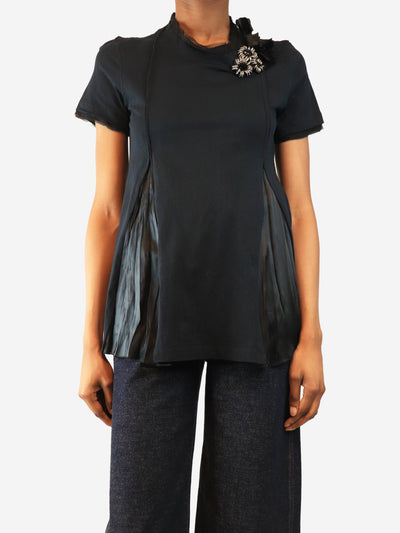 Deep navy embellished blouse - size S Tops Prada 