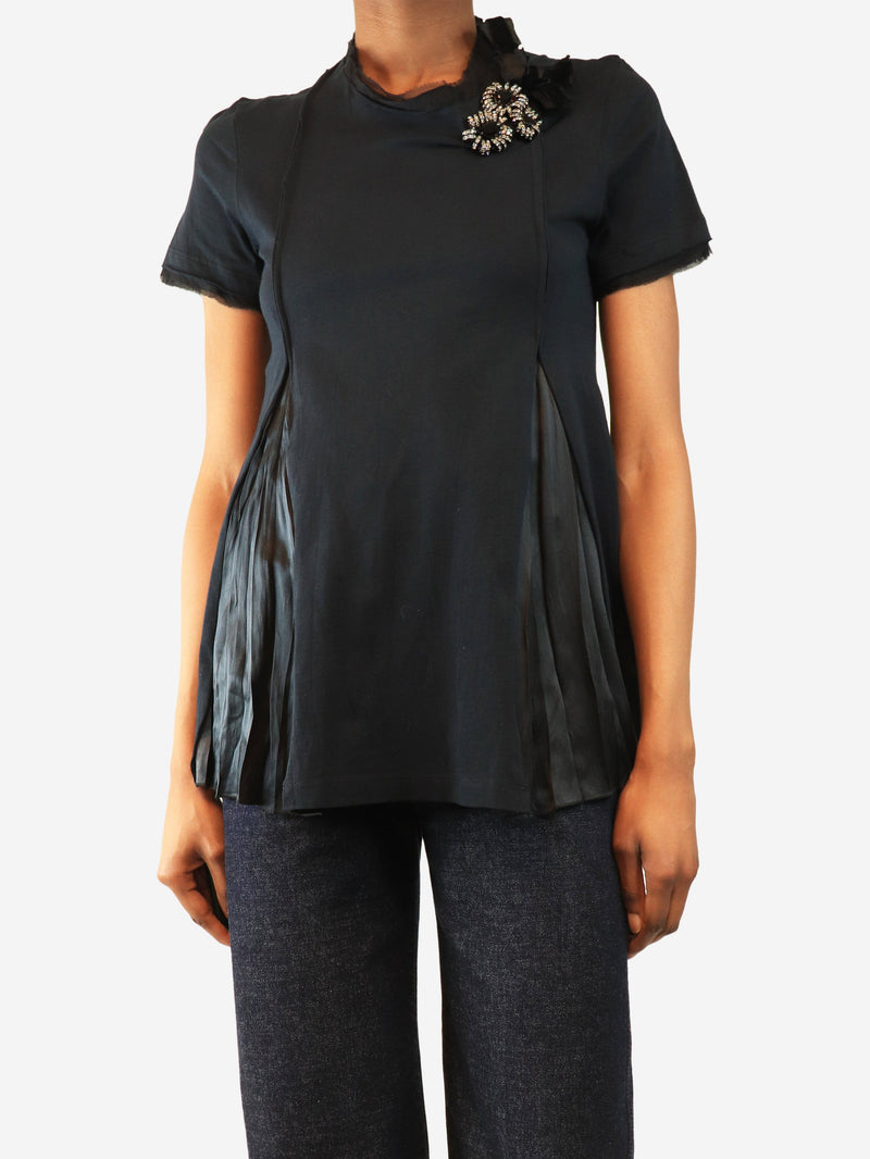 Deep navy embellished blouse - size S Tops Prada 