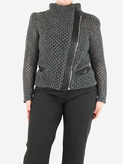 Dark grey wool-blend perforated jacket - size UK 12 Coats & Jackets Iro 