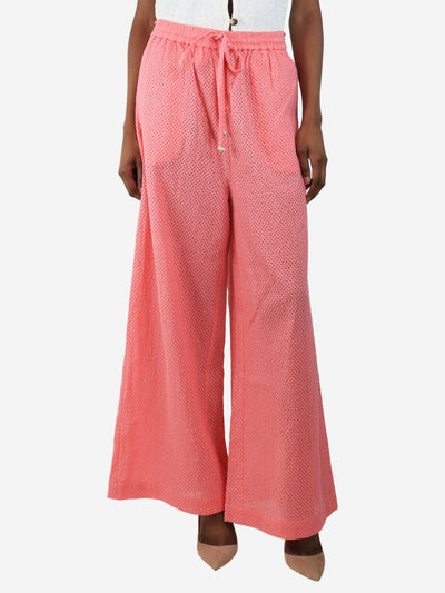 Pink mesh wide-leg trousers - size S Trousers Marysia 