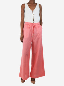 Marysia Pink mesh wide-leg trousers - size S