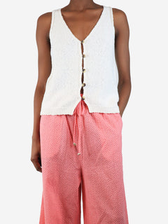 White button down knit vest - size XS Knitwear ME+EM 