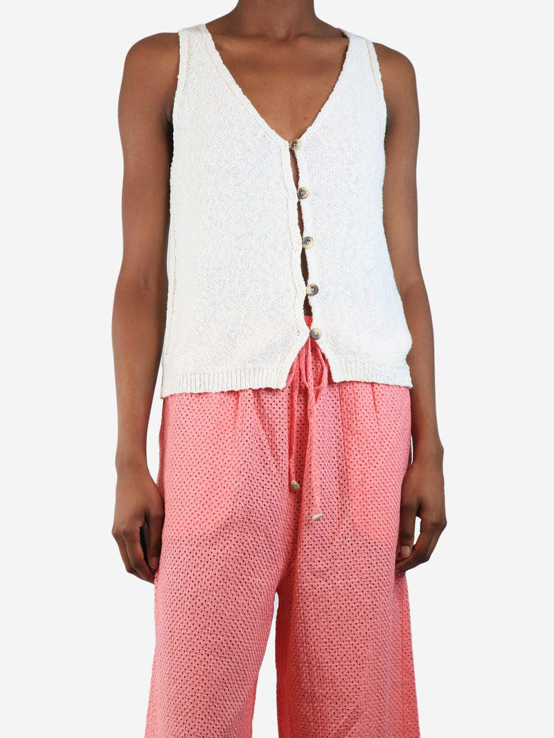 White button down knit vest - size XS Knitwear ME+EM 