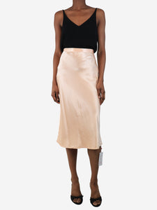 Rouje Paris Rouje Paris Peach satin midi skirt - size UK 8