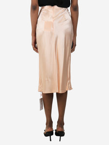 Rouje Paris Rouje Paris Peach satin midi skirt - size UK 8