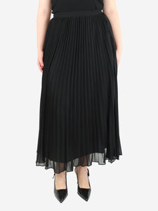 self-portrait Black pleated midi skirt - size UK 12