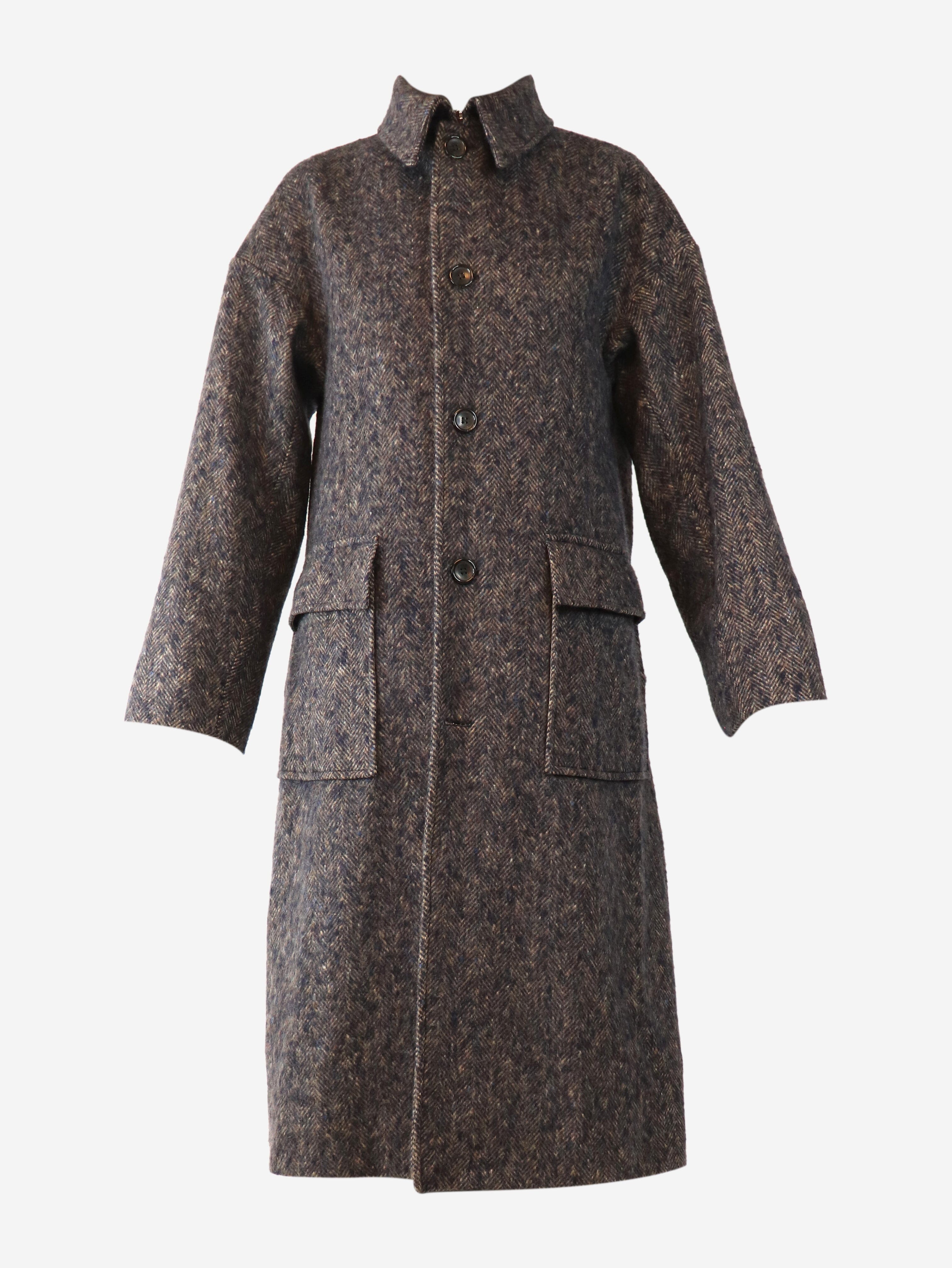 Navy Herringbone coat - size UK 4 Coats & Jackets Connolly 