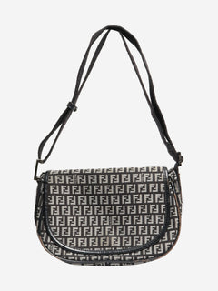 Black and grey Zucchino canvas shoulder bag Fendi 