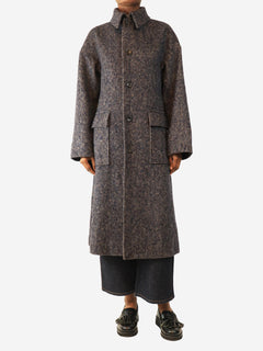 Navy Herringbone coat - size UK 4 Coats & Jackets Connolly 