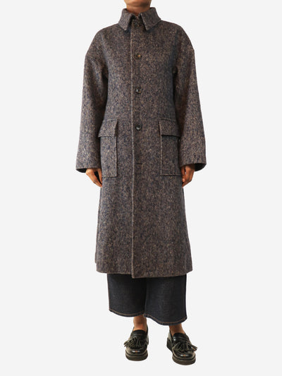 Navy Herringbone coat - size UK 4 Coats & Jackets Connolly 