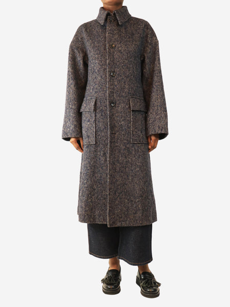 Navy Herringbone coat - size UK 4 product image