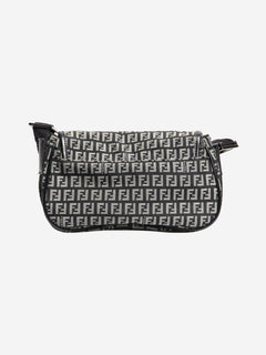 Black and grey Zucchino canvas shoulder bag Fendi 