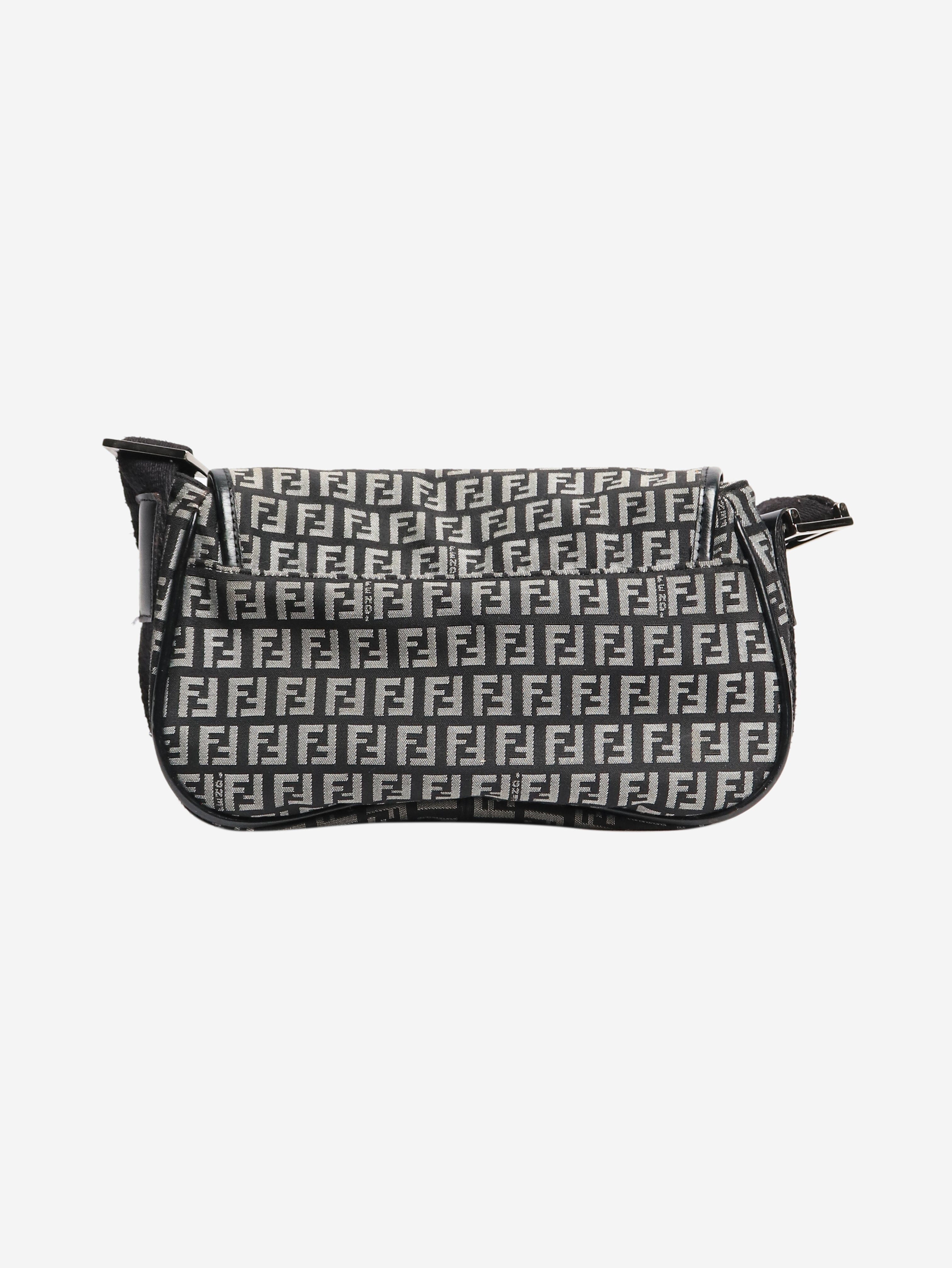Black and grey Zucchino canvas shoulder bag Fendi 