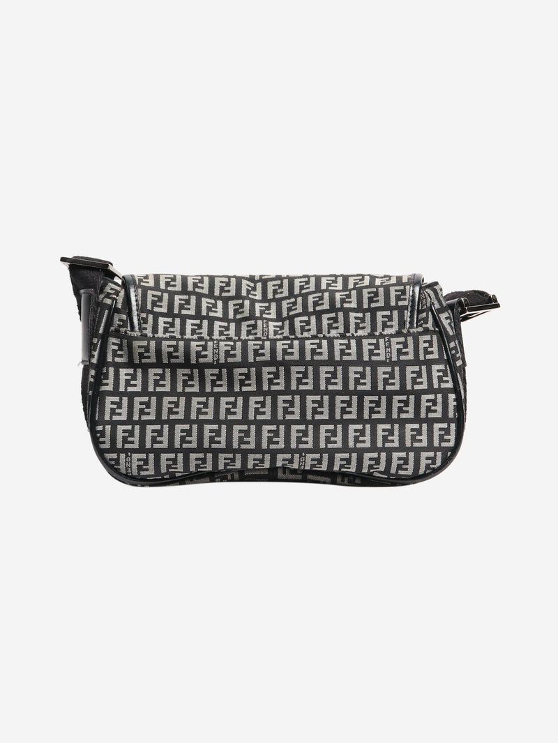 Black and grey Zucchino canvas shoulder bag Fendi 