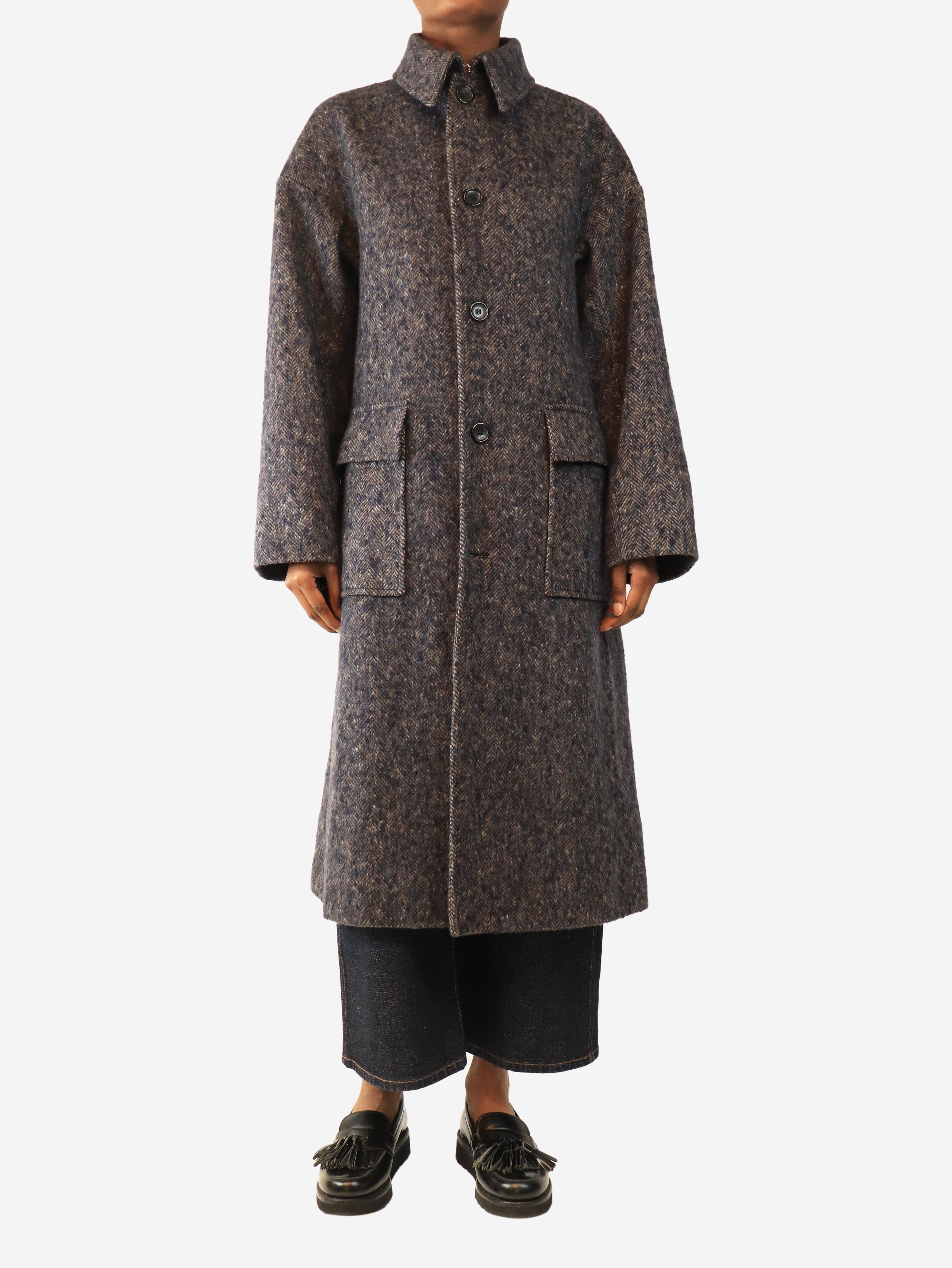 Navy Herringbone coat - size UK 4 Coats & Jackets Connolly 
