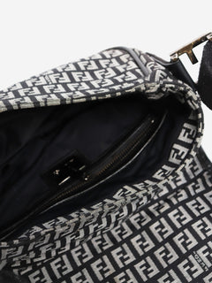 Black and grey Zucchino canvas shoulder bag Fendi 