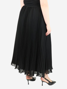 self-portrait Black pleated midi skirt - size UK 12