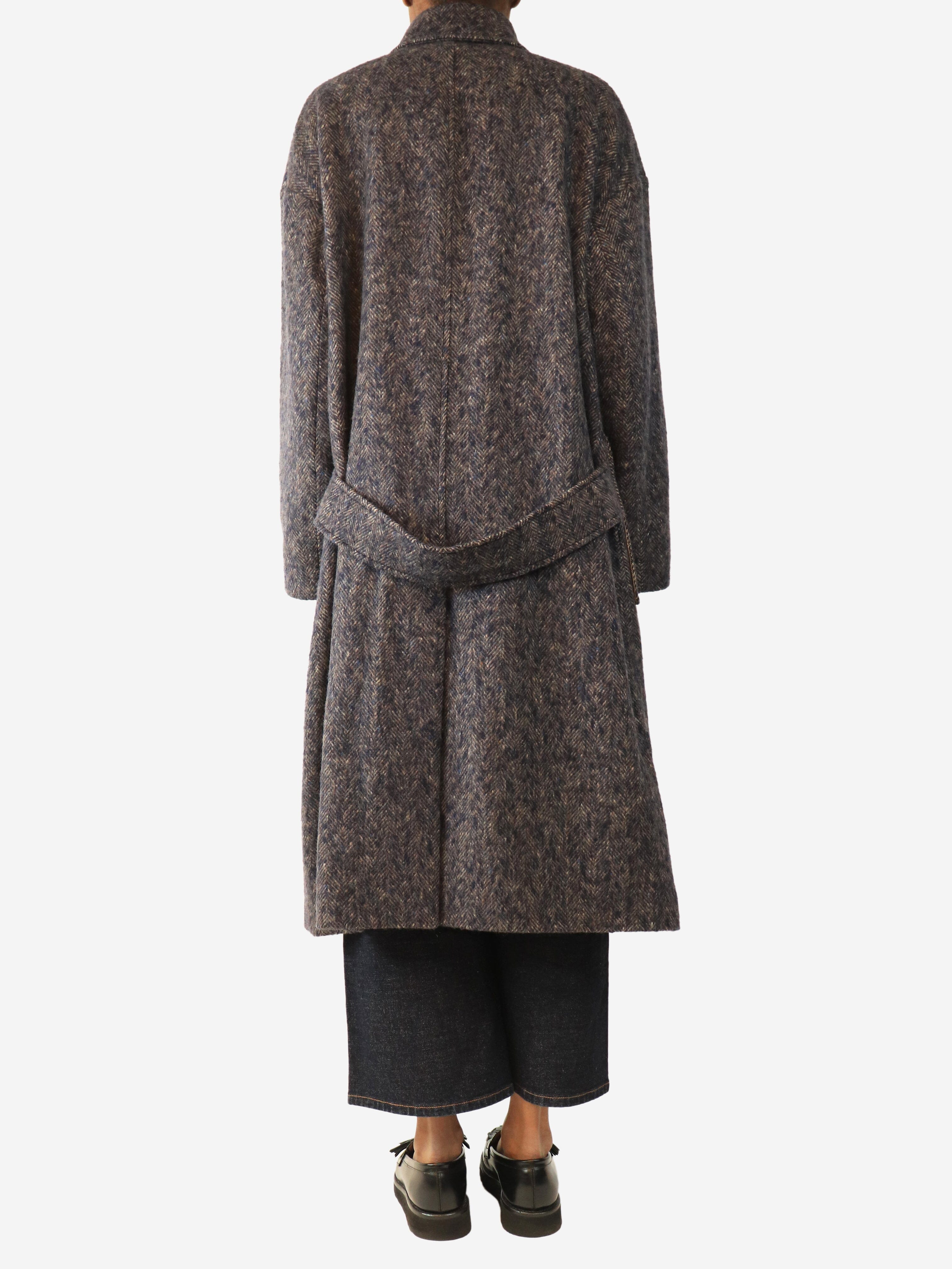 Navy Herringbone coat - size UK 4 Coats & Jackets Connolly 