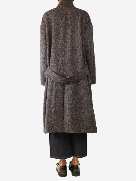 Navy Herringbone coat - size UK 4 alternate image