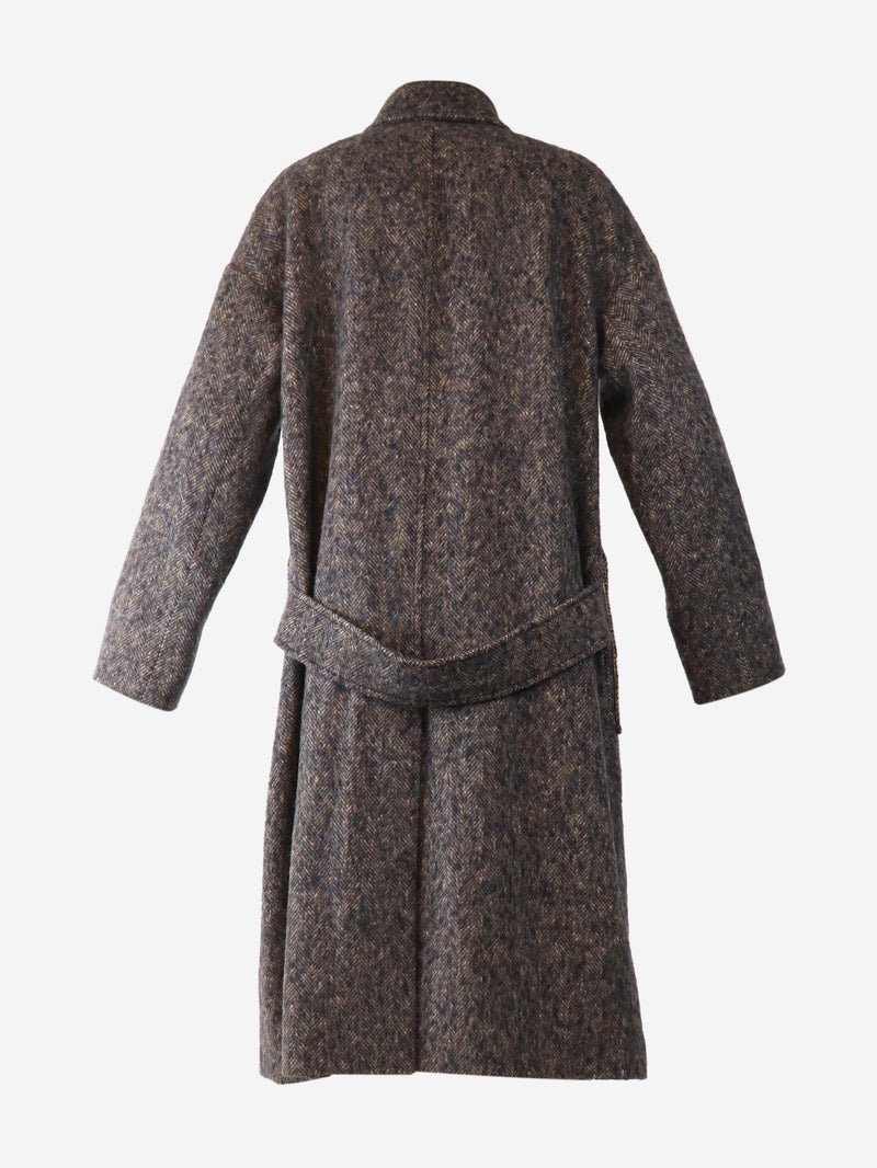 Navy Herringbone coat - size UK 4 Coats & Jackets Connolly 