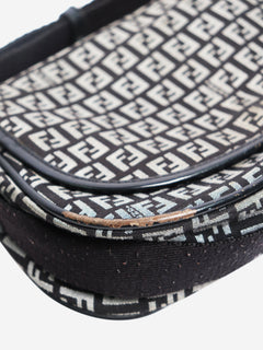 Black and grey Zucchino canvas shoulder bag Fendi 
