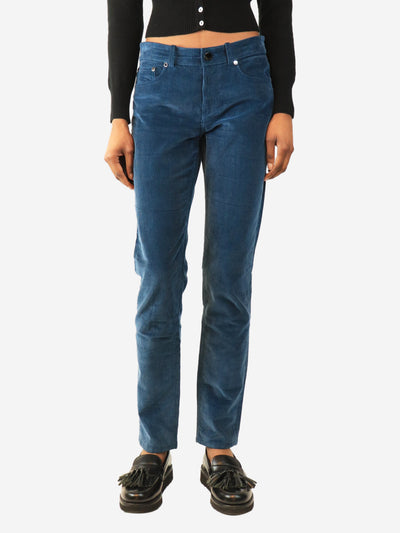 Blue slim leg cord trousers - size UK 10 Trousers Loro Piana 