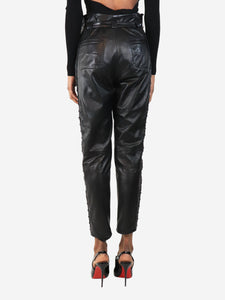 Iro Black lambskin trousers - size UK 6