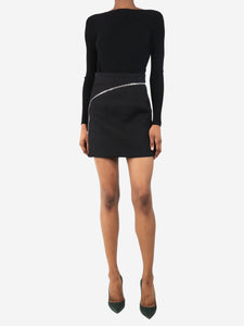 Alexander Wang Black zipped mini skirt - size UK 6