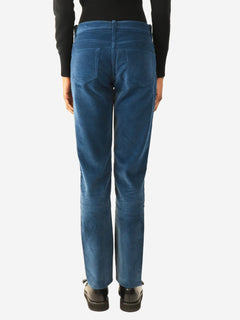 Blue slim leg cord trousers - size UK 10 Trousers Loro Piana 