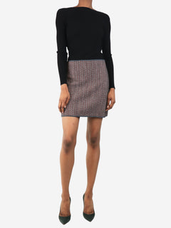 Red and grey houndstooth mini skirt - size UK 4 Skirts Theory 