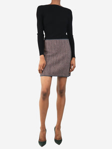 Theory Red and grey houndstooth mini skirt - size UK 4