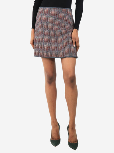 Red and grey houndstooth mini skirt - size UK 4 Skirts Theory 