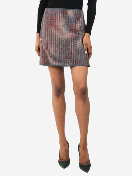 Red and grey houndstooth mini skirt - size UK 4 product image