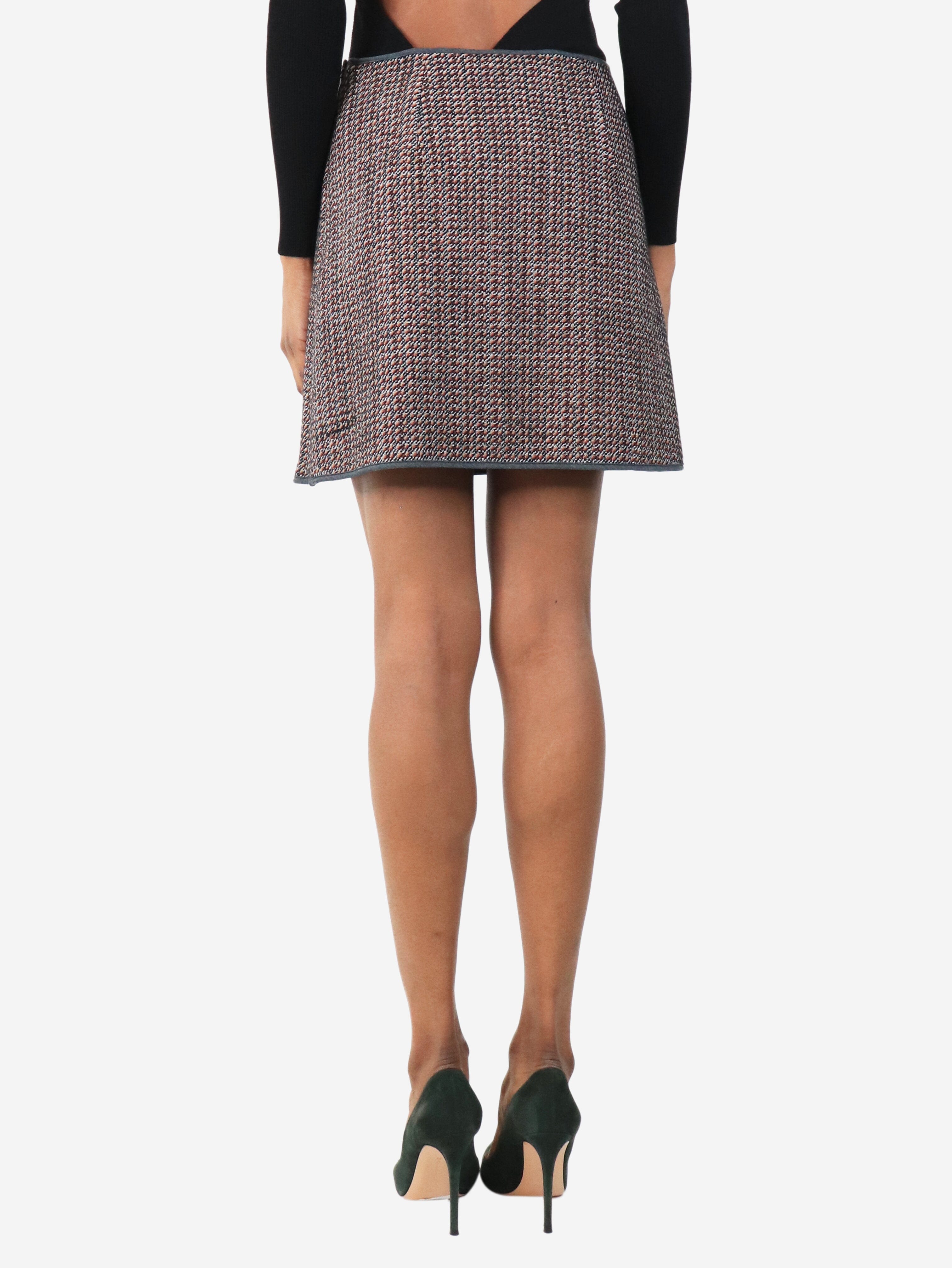 Red and grey houndstooth mini skirt - size UK 4 Skirts Theory 