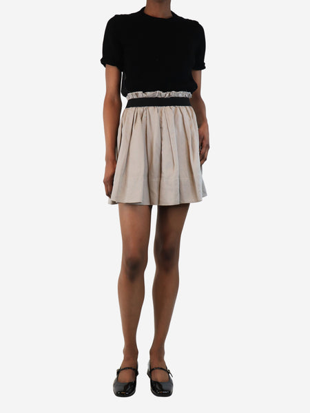 Grey pleated mini skirt - size UK 8 alternate image