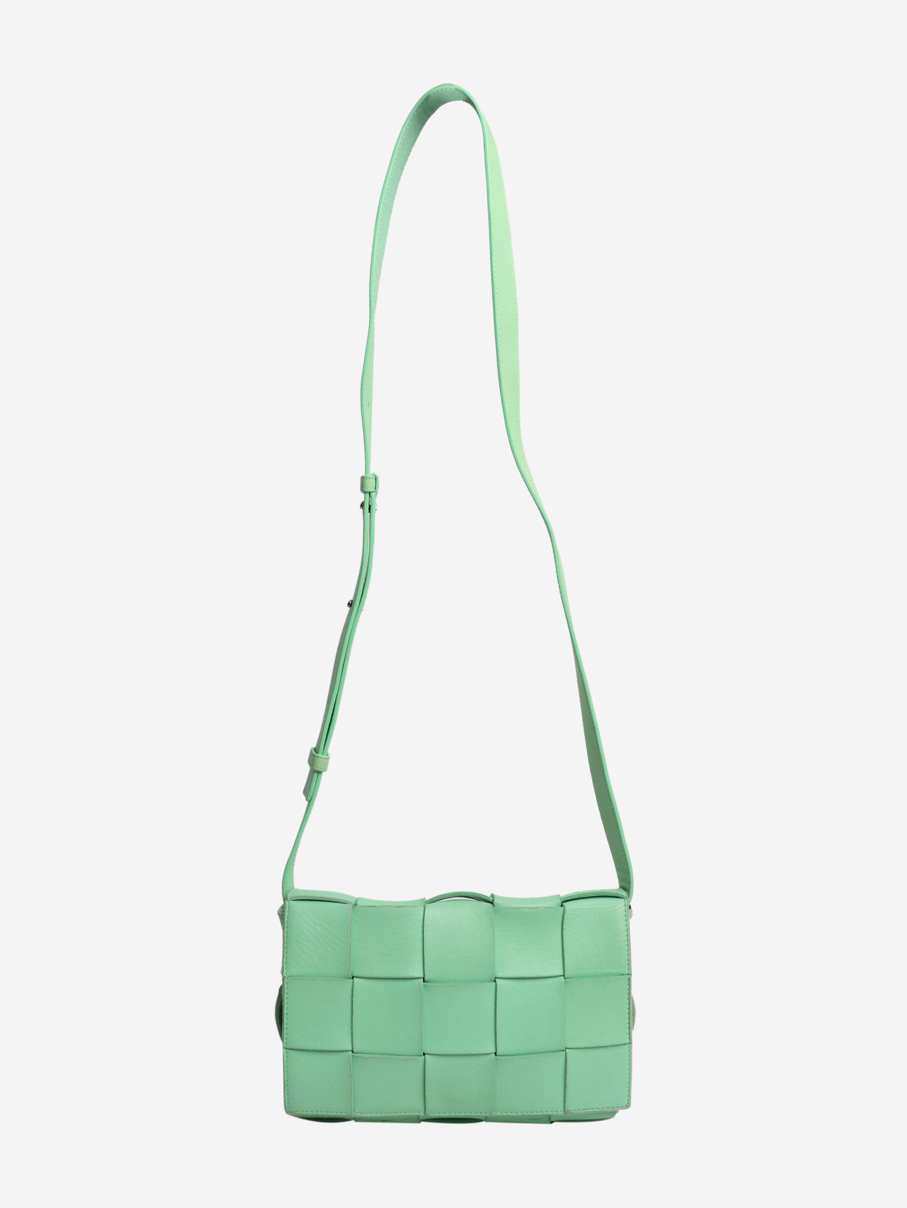 Green Intrecciato Cassette crossbody bag Shoulder bags Bottega Veneta 