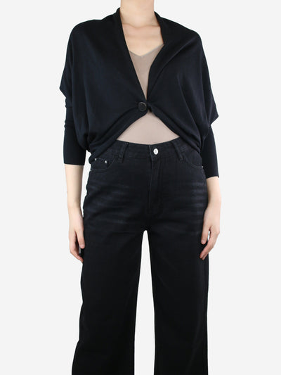 Black dolman sleeve wool-blend cardigan - size XS