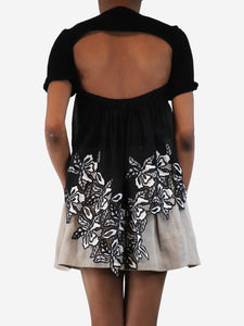 N21 Black open back floral lace sweater - size UK 8