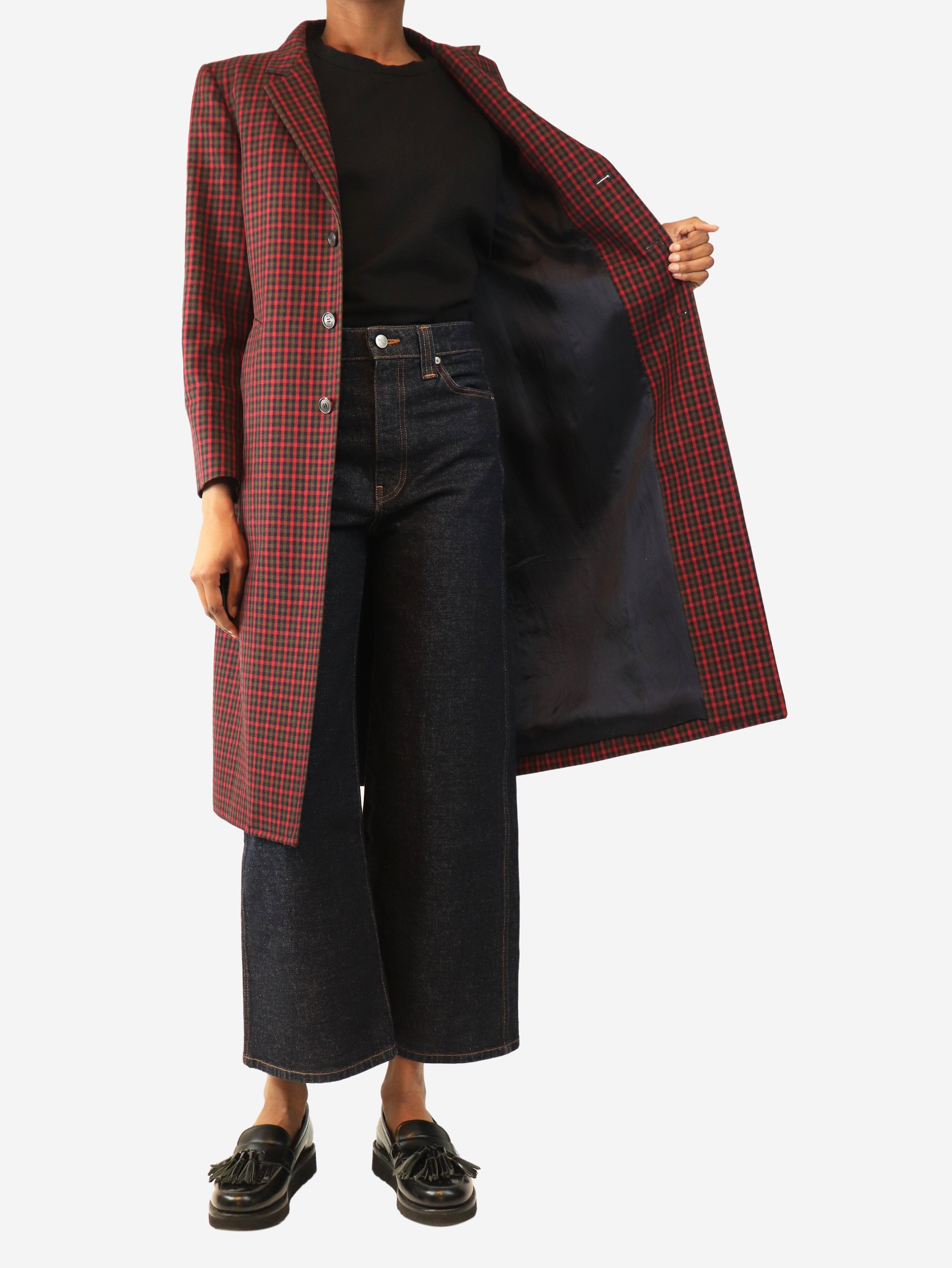 Check wool coat - size UK 6 Coats & Jackets Balenciaga 