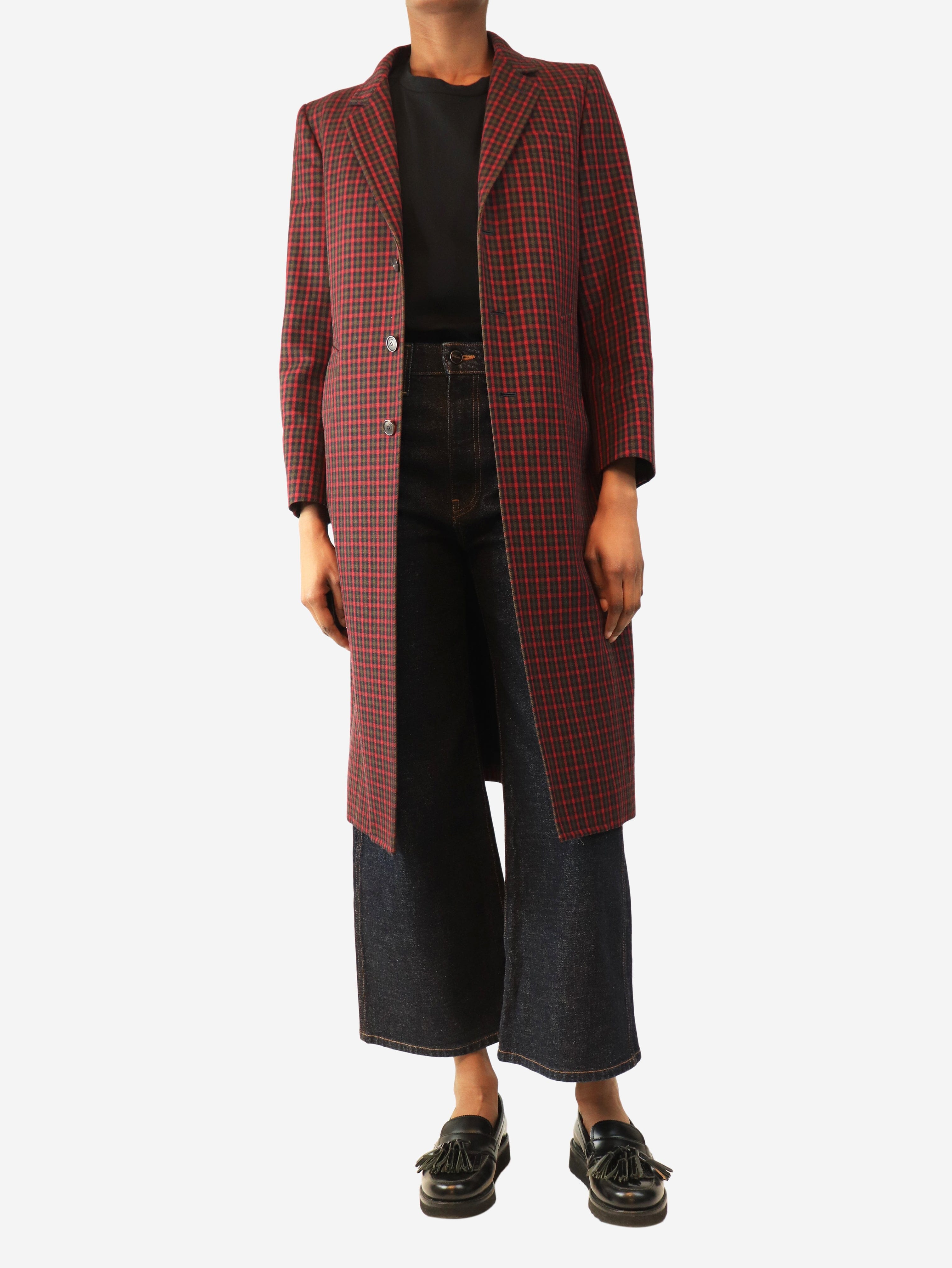 Check wool coat - size UK 6 Coats & Jackets Balenciaga 