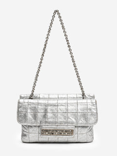 Silver 2000 metallic leather square-quilted flap bag Shoulder bags Chanel 