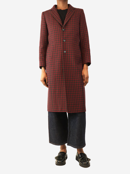 Check wool coat - size UK 6 product image
