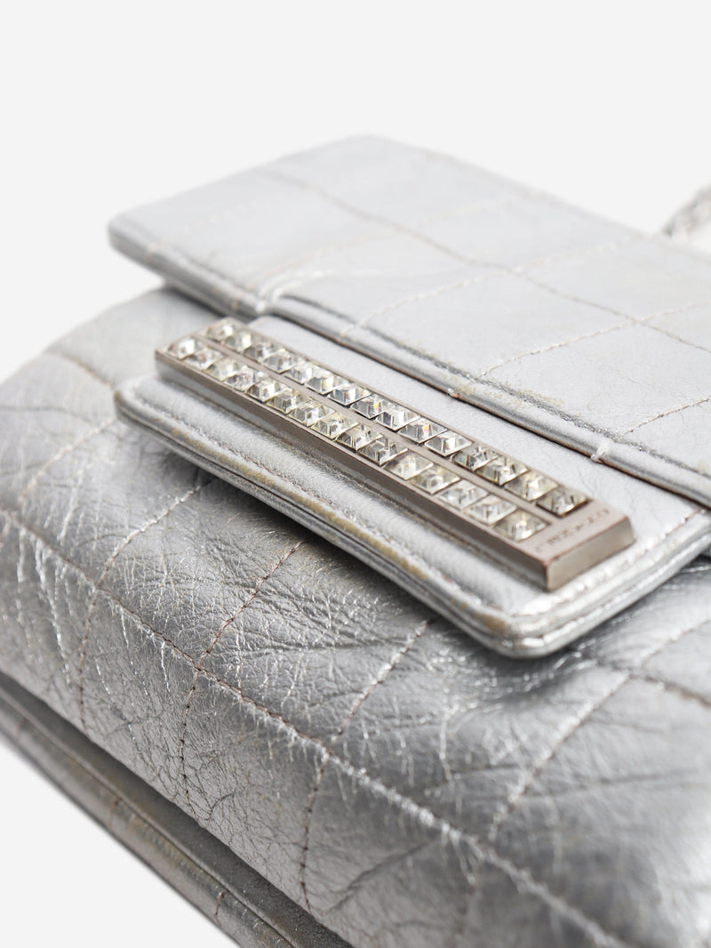 Silver 2000 metallic leather square-quilted flap bag Shoulder bags Chanel 