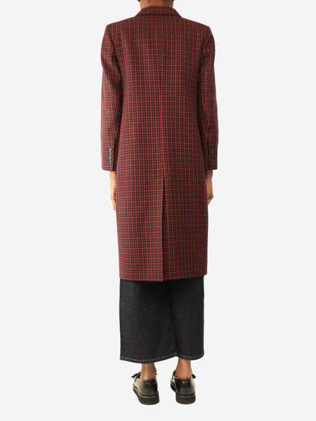 Check wool coat - size UK 6 alternate image