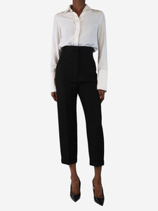 Jacquemus Black high-rise tapered trousers - size UK 6